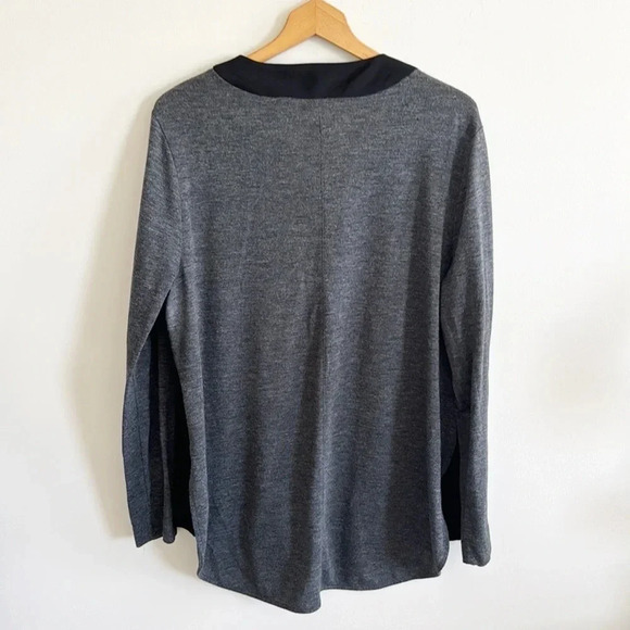 Loft black/gray long sleeve v-neck tunic top size XL - Picture 4 of 6